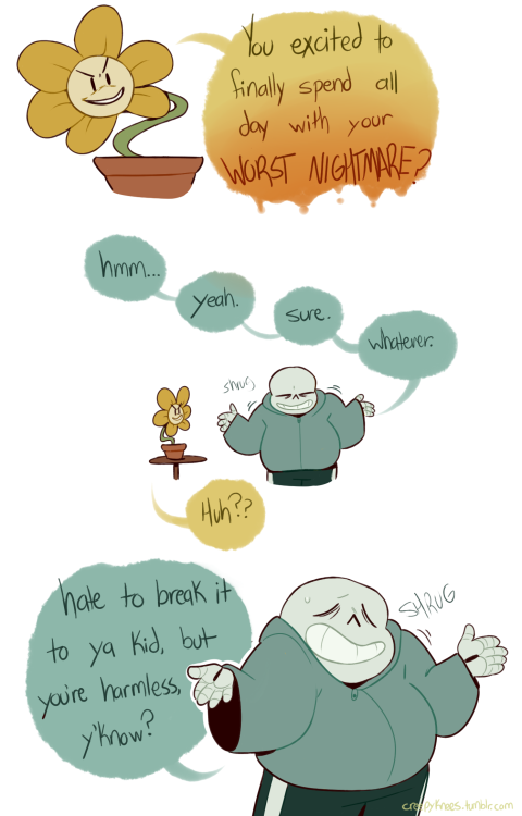creepyknees: at last, sans babysits…i never see sans and flowey as friends (and they weren&rs