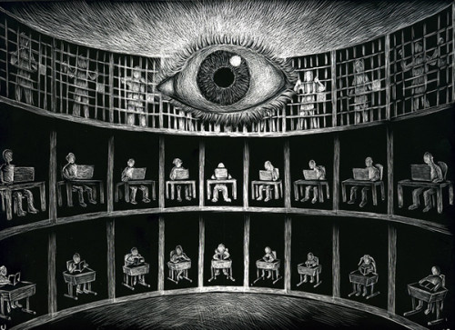 carga-de-agua:Michael Ulrich - Panopticon, Scratchboard, 2012