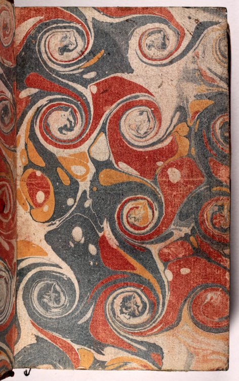 Marbled end papers - in an 18th Century French book 1772.