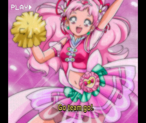 shunciwi: Redrawing of a scene of Precure on a 90′s anime style, with noisy effects and 90′s vhs sub