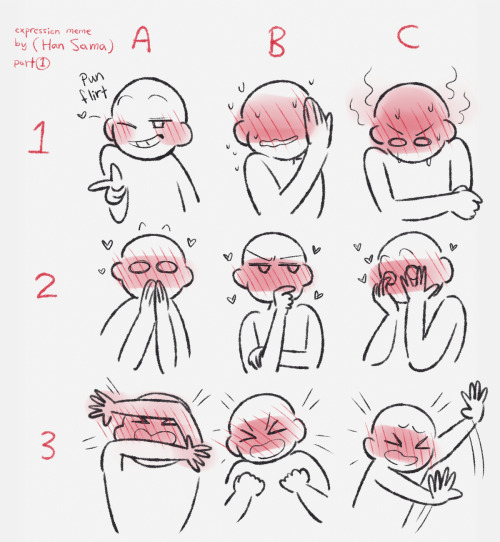 hansama: I enjoy it when there are hands in expression memes, so I made a quick sheet! xD there is a