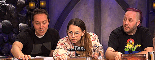 [A Gifset Of Sam Riegel And Laura Bailey On The Set Of Critical Role, With Appearances By Taliesin Jaffe