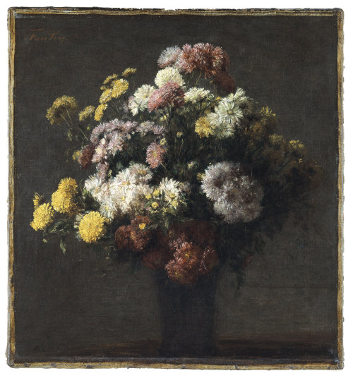 Vase with ChrysanthemumsHenri Fantin-Latour (French; 1836–1904)undated Oil on canvas Museo Thyssen-B