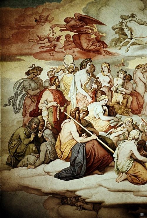 hadrian6:Detail : The wedding of Cupid and Psyche. 1869. Karl Mossdorf. German. 1823-1891. mural.   