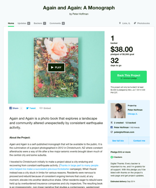 peterghoffman:
“ I am pretty excited and relieved to announce that the book I’ve been working on is finally up on Kickstarter and taking pre-orders. During the process I had the good fortuned of working with photo editor Melissa Catanese and designer...