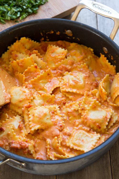 Porn foodffs:  Ravioli with Creamy Sun-dried Tomato photos