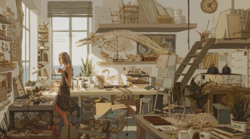 theartofmany:Artist: Xi ZhangTitle: Collections“hobby”Wonderful drawing…