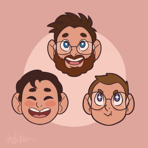 lethargicdolphin: thelilnan: just some good boys [id: digital art in a cartoon style of the McElroy 