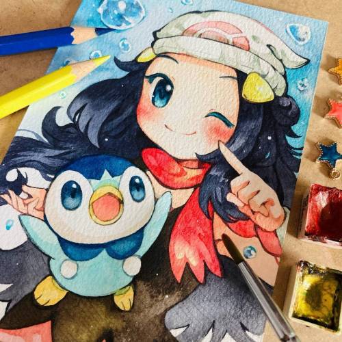 Pokemon Watercolor Paintingsmade ByAlina Thanomsri