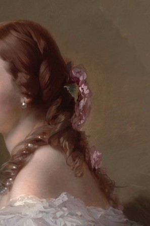 inividia:Portrait of Lydia Schabelsky, Baroness Staël-Holstein (detail) c. 1857–58, Franz Xaver Wint