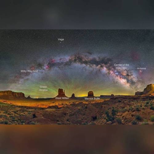 XXX The Milky Way over Monument Valley - annotated photo