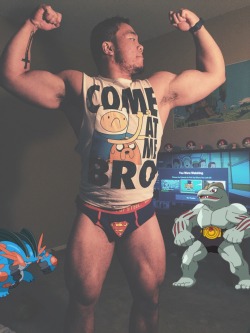 br00taldan:  Here’s an overly filtered pic of me flexing and mega swampert and machoke tryna come at me