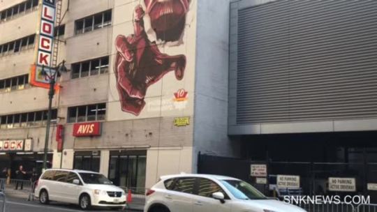 snknews:Colossal Titan Mural in New York City Near CompletionAs previously reported, a mural of the Colossal Titan is being produced by Colossal Media and can be seen near Madison Square Garden in New York City (31st Street, between 7th and 8th Ave)