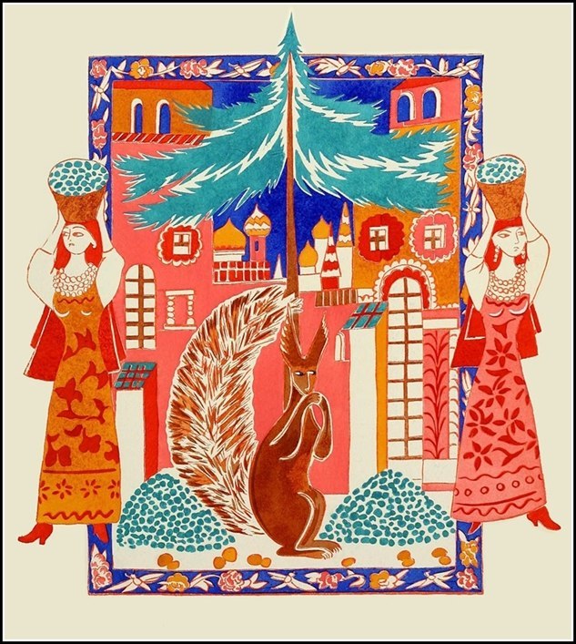 russian-style:  Natalia Goncharova - Illustration to the Tale of Tsar Saltan by Alexander