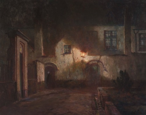 Emmanuel Vierin (1869–1954)Béguinage à Courtrai le soir