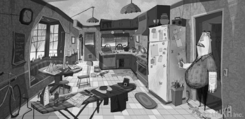 Environmental design from Laika’s Paranorman. Artwork by Pete Oswald.