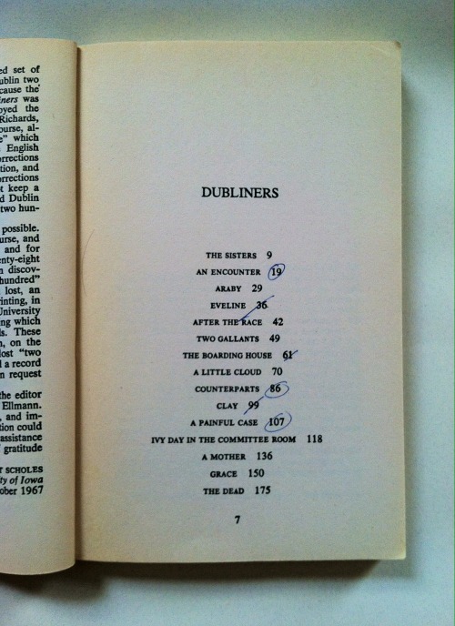 inkburned:Dubliners by James Joyce.1967 Penguin Edition.Originally published in 1914.Local bookstore
