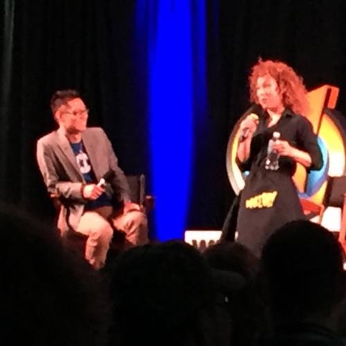 Alex Kingston: is this the place where they wear the cheese hats? #welcometowisconsin #wizardworld #