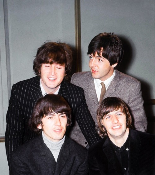 rockmusics:The Beatles at a press conference on June 12, 1965
