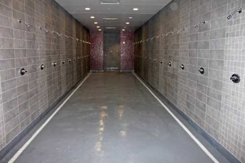 Showers for the Cougars football team at Washington State University, Pullman, Washington.