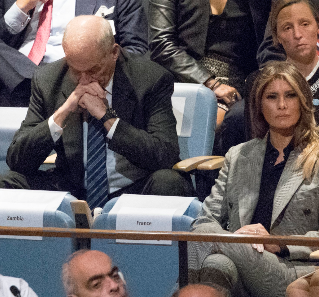 notkatniss:trump’s chief of staff during his UN speech really embodies todays #mood