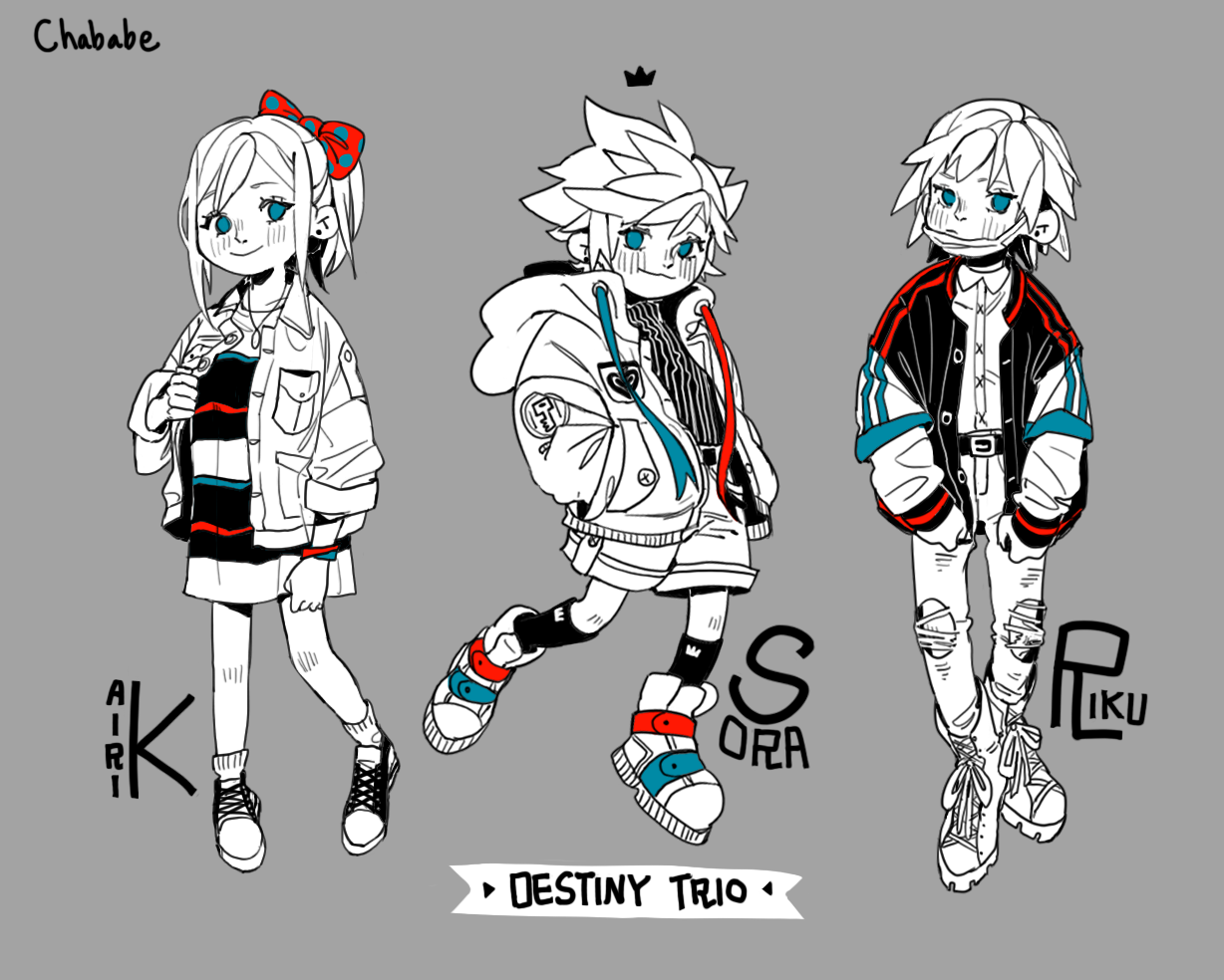 chababe:  Some fashion stuff for the trios !!!💃💃 Riku’s are my faveBonus: