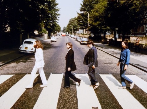 One more. Paul’s concept sketch for the ABBEY ROAD (1969) cover, the photo shoot, and the finished r