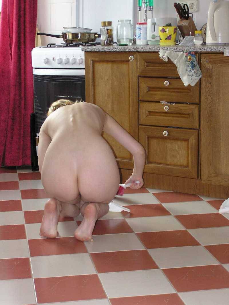 Milfs doing housework naked