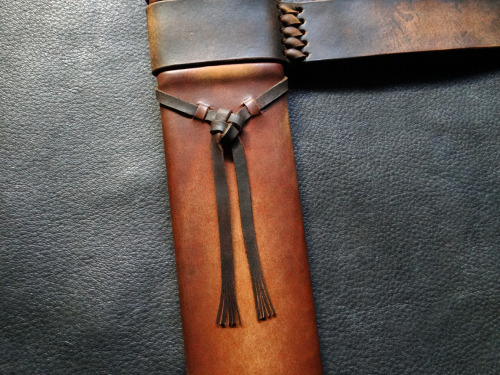 A recently completed scabbard commission for the Albion Vassal Falchion sword.