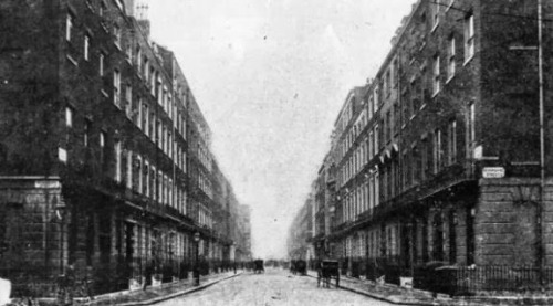 Harley Street (London, c. 1890), where many doctors maintained offices.