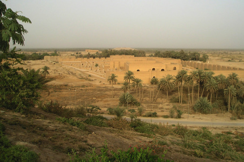 A hilltop view of the ancient city of Babylon, where King Nebuchadnezzar II built his hanging garden