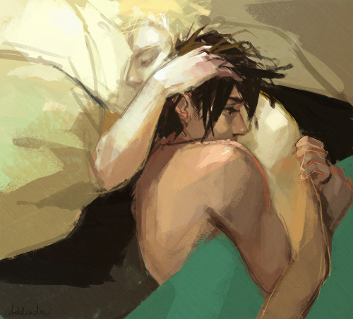 i-like-to-look-at-your-back: InsecuritiesFor kurotsukkiweek day 5★ Painting process ★