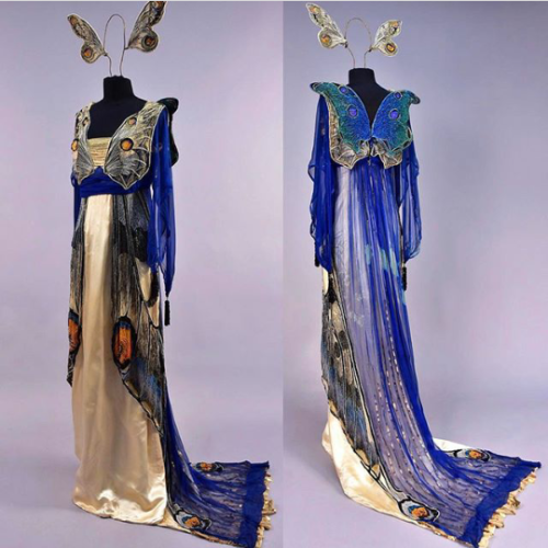 countess–olenska:Beaded silk charmeuse and chiffon butterfly fancy dress gown by House of Wort