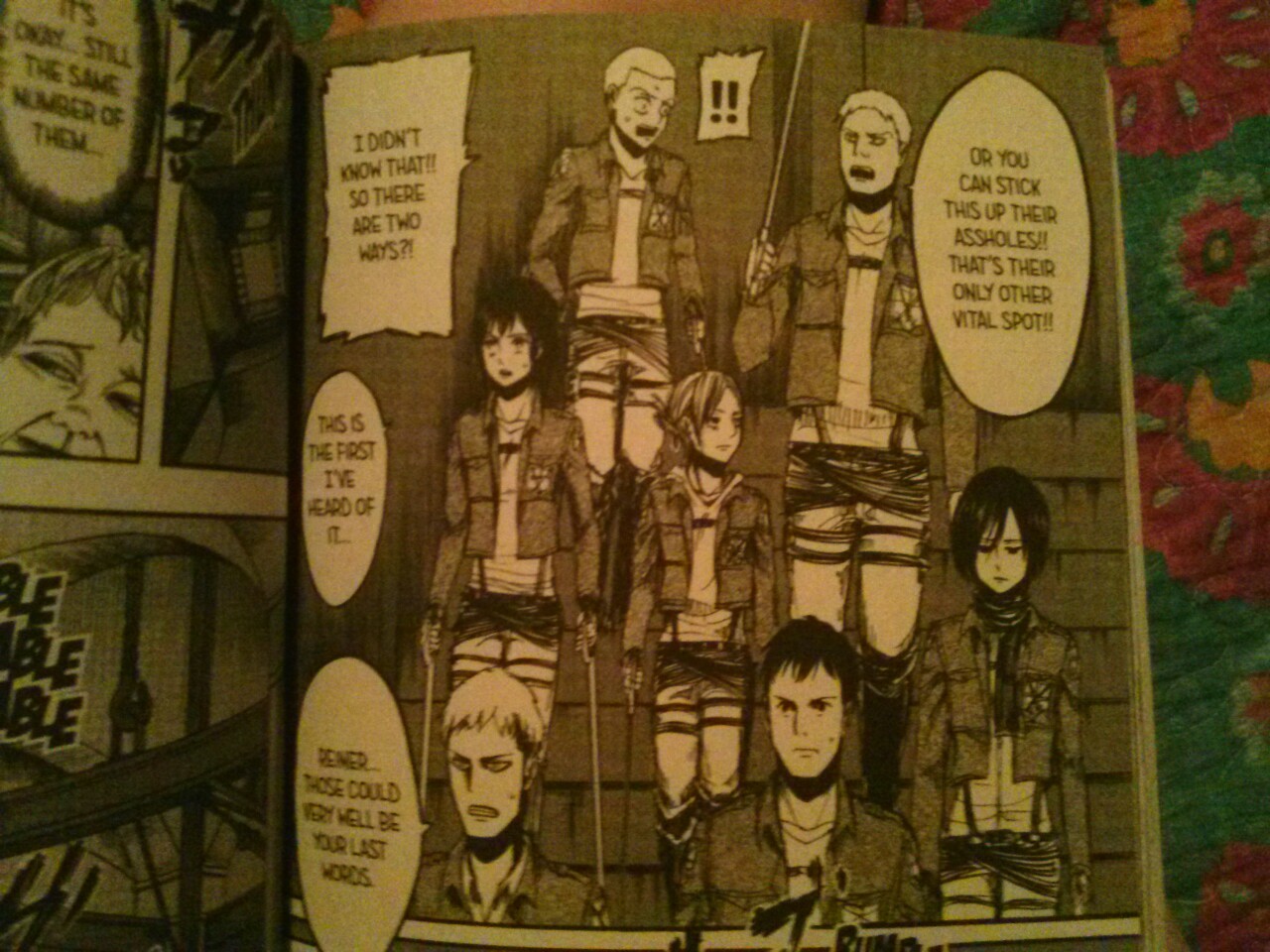 hangover-zoid:  I love this scene because you have Reiner talking about titan assholes,