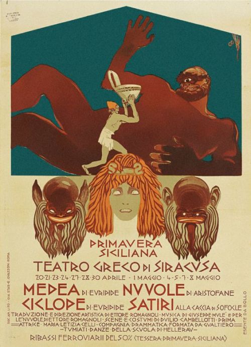 cantigasdetanjaouia:Duilio Cambellotti’s posters for early 20th century productions of ancient Greek