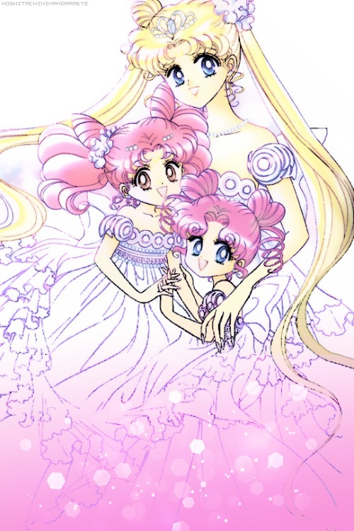 hoshitachinimamorarete:princess serenity, princess small lady serenity &amp; chibi chibi