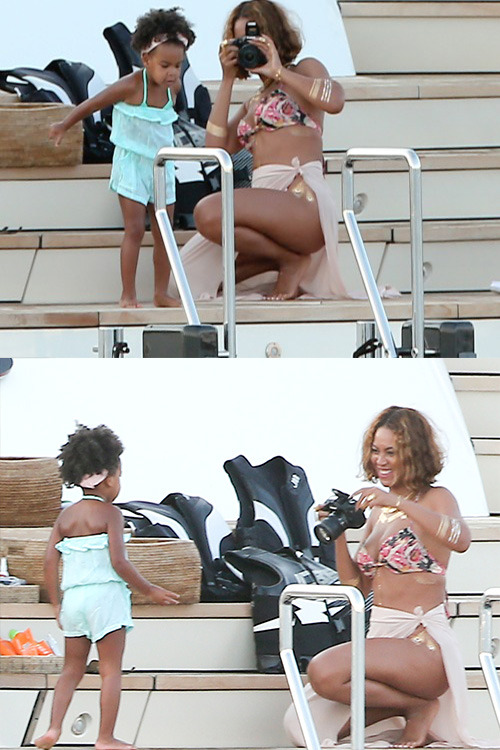 beyoncefashionstyle:   Beyoncé and Blue Ivy on their Yacht in Portofino, Italy (Sept.