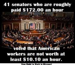 postracialcomments:  Half of all Senators are millionaires Have worked less than the average American 