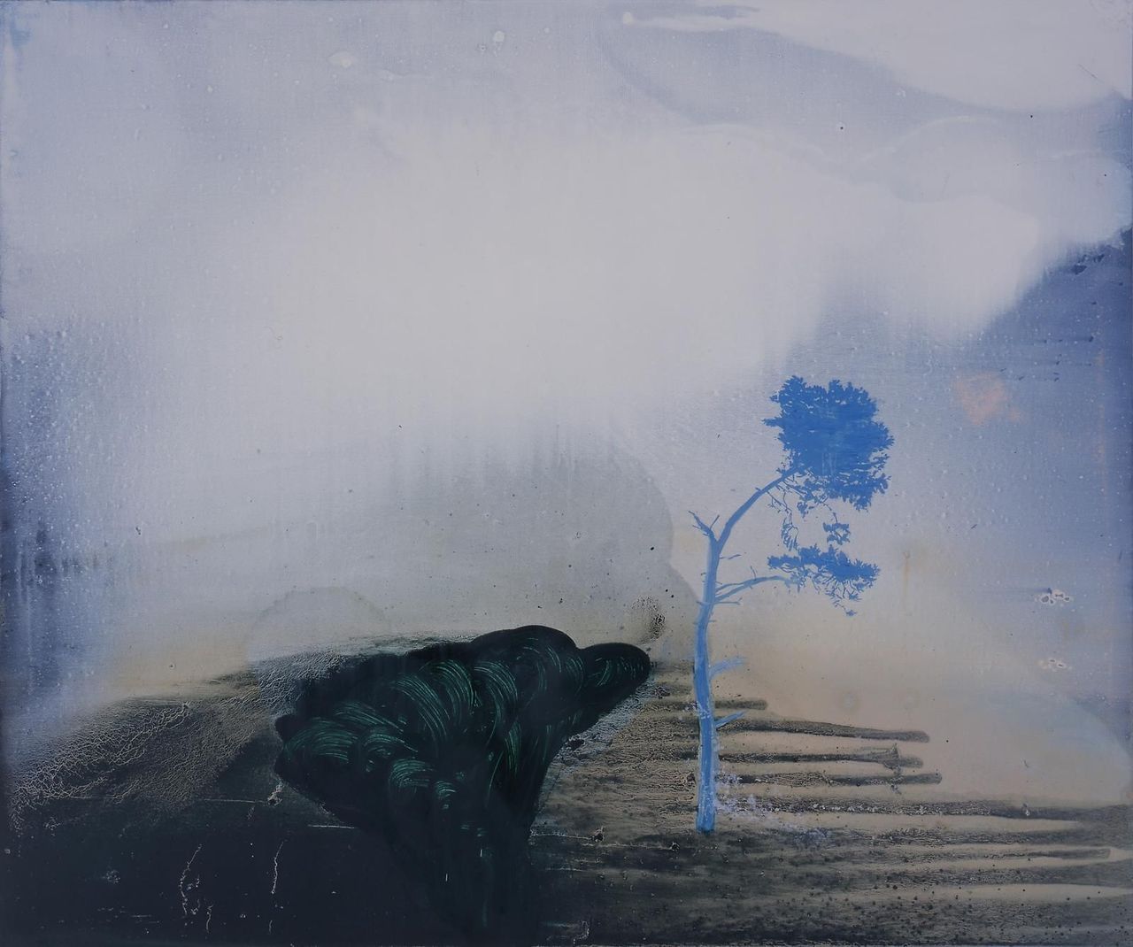 thunderstruck9:  Elizabeth Magill (Irish, b. 1959), Site with Blue Tree, 1998. Oil
