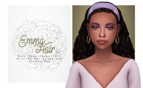 Emma Hair v2BGC;Comes will all 24 EA hair colors;Not Hat Compatible; Clips comes with solid colors o