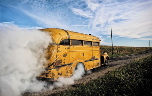 kiwi-rebel-57-06:Kiwi Rebel.  ‘41 Chevy Rat Rod School Bus and 4.9 Cummings. 