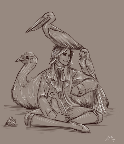 oilan:Doodle Request 6: Prouvaire and a bird for clensterOr rather, many birds. So many birds! Where