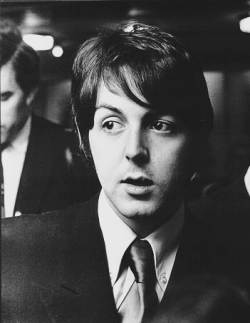 onlypaulmccartney:  Paul McCartney at a press conference at the Royal Garden Hotel, London to publicize the Leicester Arts Festival, 1968. 