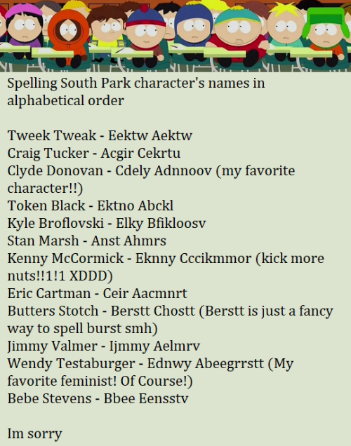 List of South Park characters - Wikipedia