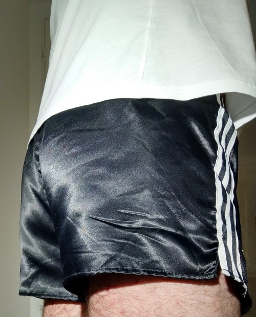 British Made Adidas Ventex 'Super A' Shiny Shorts. The Material Is Thinner And There's No Rear Pocket,