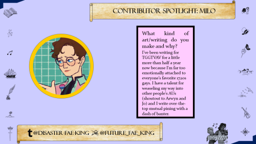 Contributor Spotlight Countdown: 10 days until sales begin! Introducing @disaster-fae-king​ AO3