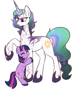 fillyfooler:Celestia is not used to affection, but Twilight is still Twilight and loves her bestest teacher
