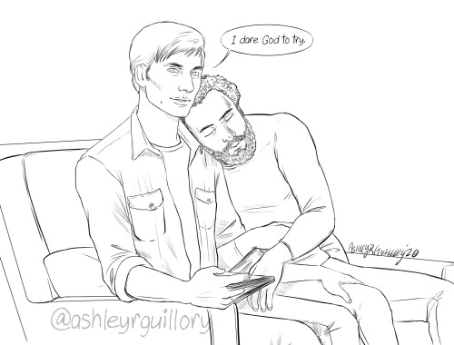 ashleyrguillory:Stuck on a line of a fanfiction. *sobs*This art. This fic. These two. This whole gro