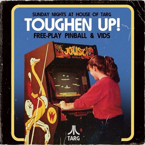 Every Sunday night from 9pm - 2am TOUGHEN UP! All #pinball tables and arcade cabinets set to #Freepl