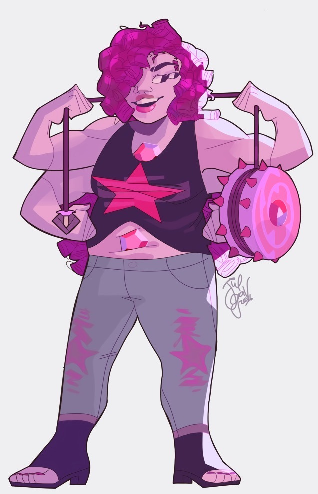 saceri-art:  steven fused with the gems! (left to right: carnelian, rainbow quartz,